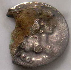 Nero en Agrippa junior, denarius, vierspan olifanten