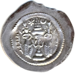 Xusro I ( Khusro I), Drachme , 531-579 na Chr.