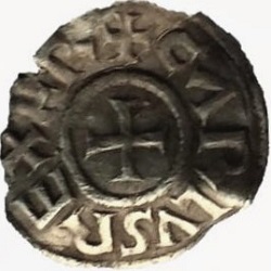 Karel de Grote, denarius, Melle (Fr), z.j. ca 793-814