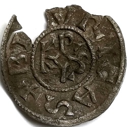 Karel de Grote, denarius, Bourges (Fr), z.j. ca 793-814