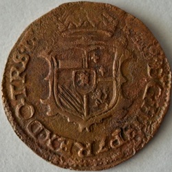 Philips II, duit, Overijssel, Hasselt, z.j. ca 1578-1580