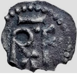 Karel de Grote, denarius, Rx F type, z.j. ca 768-793