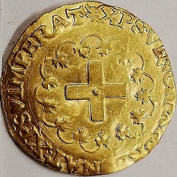 François I, Ecu d'or à la croisette, Rouen, z.j. ca 1541 - 1545