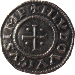 Lodewijk de Vrome, denarius, Dorestad?, z.j. ca 822 - 840