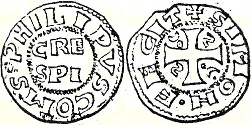 Philips van den Elzas, denier, Crépy, z.j. ca 1167-1183