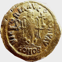 Frankische imitatie, Tremissis op naam van Justinianus I, z.j. ca 550-600