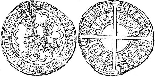 Guido VI van Luxemburg-Ligny, Halve zilveren leeuw, Elincourt, z.j. ca 1369-1371.