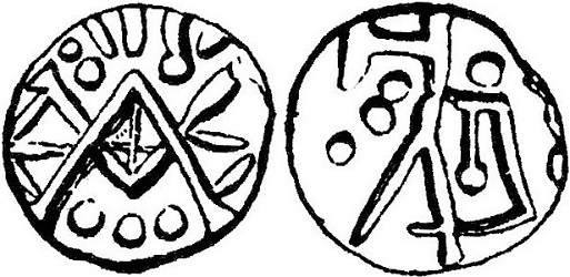 Merovingische denier met gedegenereerde Victoria, z.mpl. z.j. ca eind 8 ste eeuw 