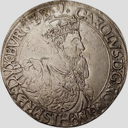 Karel V, Zilveren Karolusgulden, Antwerpen, z.j. ca 1542-1552