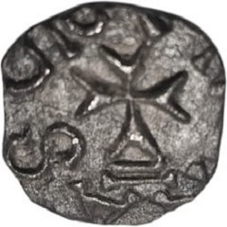 Merovingische denier, onbekende muntheer en muntplaats, z.j. ca 650 - 750