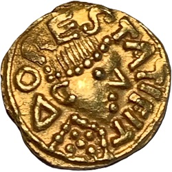 Merovingische tremissis, Madelinus, Dorestad, z.j. ca 630-650