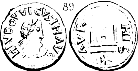 Lodewijk de Vrome, Portret denarius, Orléans, z.j. ca 814-819