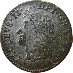 James II, Halfcrown - gunmoney, Dublin of Limerick, 1690