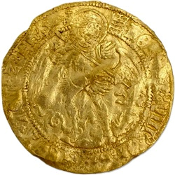 Henry VIII, Gold Angel, Crowned portcullis, London, z.j. ca 1509 - 1526