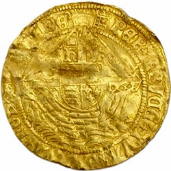 Henry VIII, Gold Angel, Crowned portcullis, London, z.j. ca 1509 - 1526