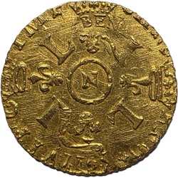 Lodewijk XIV, Demi-louis d'or aux quatre L, Montpellier, 1696